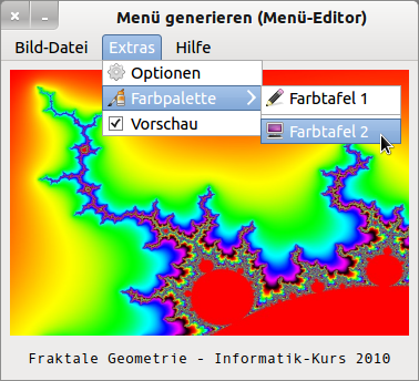 Menüleiste