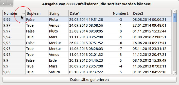 Sortierung GridView1