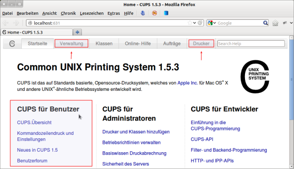 Frontend CUPS